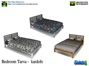 Sims 4 — kardofe_Bedroom Tarva_Double bed by kardofe — Double bed, inspired by the ikea Tarva bed, in three color options