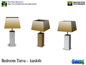 Sims 4 — kardofe_Bedroom Tarva_TableLamp by kardofe — Table lamp, in three color options 