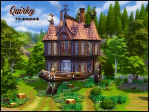 Sims 4 — Quirky - Steampunk by Sparky — Quirky is a Steampunk inspired family home. Main floor den, sitting area,