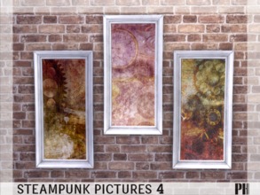 Sims 4 — Steampunk Paintings 4 by Pinkfizzzzz — Pretty pictures for your steampunk loving sim. In 3 different pictures :)
