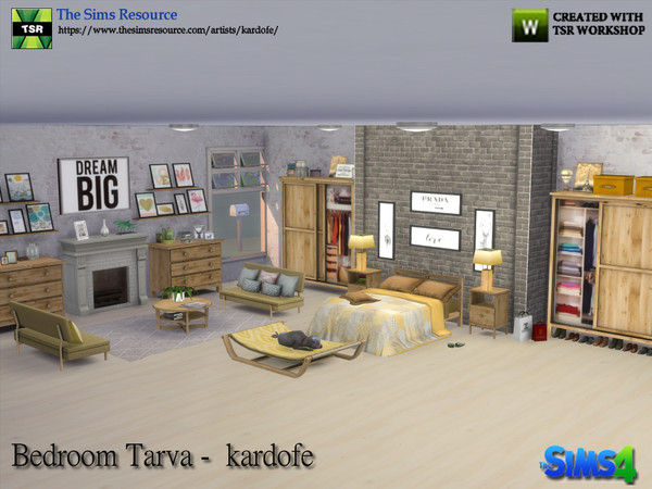Sims 4 — kardofe_Bedroom Tarva by kardofe — Marriage bedroom, in a Nordic style, inspired by Ikea furniture, is composed