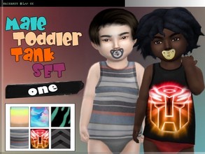 Sims 4 — MaleToddlerTank_Set_1 - Toddlers SP needed by -KaiSims- — 6 Toddler Graphic Tank Sets for your Male Sims.~