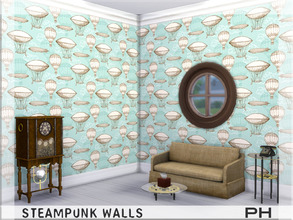 Sims 4 — Steampunk Walls by Pinkfizzzzz — Beautiful walls for your steampunk enthusiast sim in 3 different sizes 4