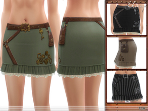 Sims 4 — Steampunk Mini Skirt by ekinege — 4 different colors. Custom mesh by me.