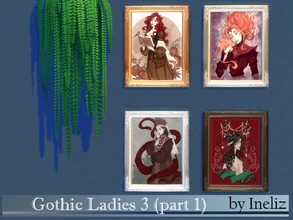Sims 4 — Gothic ladies 3 (part 1) by Ineliz — Original images belongs to IrenHorrors (http://irenhorrors.deviantart.com).