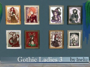 Sims 4 — Gothic ladies 3 by Ineliz — Original images belongs to IrenHorrors (http://irenhorrors.deviantart.com). Artist