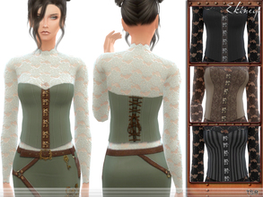 Sims 4 — Steampunk - Top by ekinege — Corset with lace top. 4 different colors. Custom mesh by me.