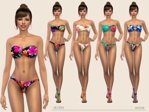 Sims 4 — Aloha by Paogae — Bikini in five Hawaiian style floral patterns ... are you ready for the coming summer?!