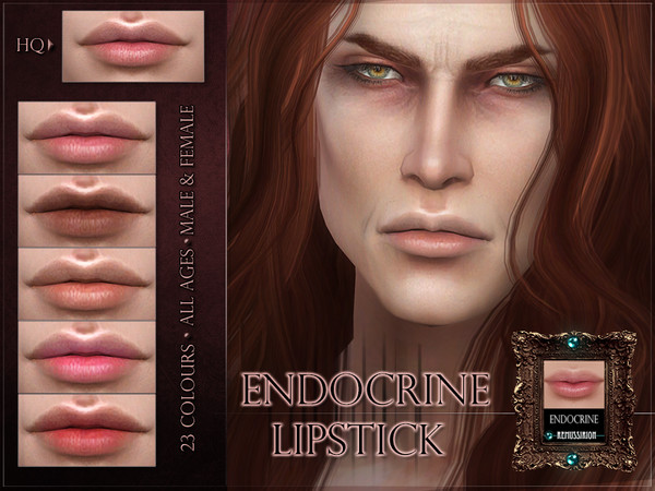 Sims 4 — Endocrine Lipstick by RemusSirion — Endocrine Lipstick for the Sims 4 Preview picture was done without HQ mod