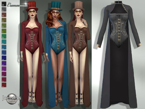 Sims 4 — cramenomia coat  by jomsims — cramenomia opened coat for her in 16 shades. steampunk style. Collection