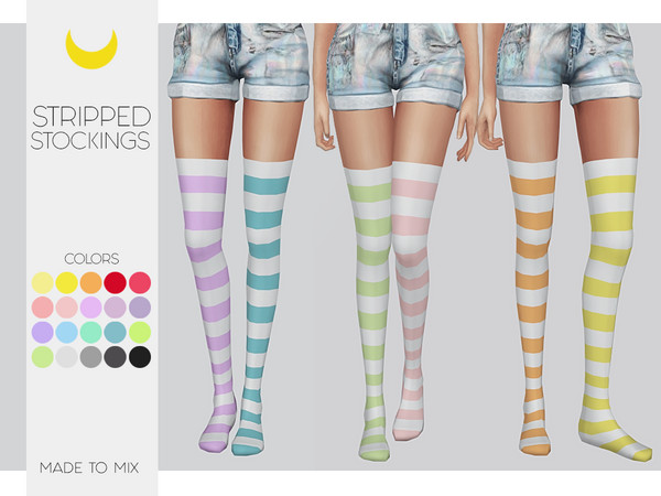 Sims 4 — Stockings - Stripped (Both) - Made to Mix by Kalewa-a — These are made to mix and match! You'll find them in