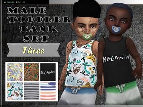 Sims 4 — MaleToddlerTank_Set_3 - Toddlers SP needed by -KaiSims- — 6 Toddler Graphic Tank Sets for your Male Sims.~