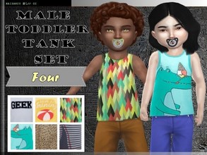 Sims 4 — MaleToddlerTank_Set_4 - Toddlers SP needed by -KaiSims- — 6 Toddler Graphic Tank Sets for your Male Sims.~