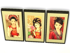 Sims 4 — Asian Ladies-REQUIRES BACKYARD PACK by tupelohoney2008 — Painting of three beautiful Asian ladies. Backyard Pack