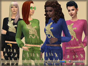 Sims 4 — Sweater Leopard  by bukovka — Sweater for women of all ages from teenager to old age. They are installed