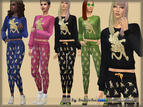 Sims 4 — Set Leopard      by bukovka — A set of clothes for women of all ages from teenagers to the elderly. It includes