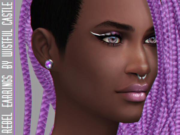 Sims 4 — Rebel earrings by WistfulCastle — Rebel - earrings set for both, left or right ears. From teen to elder, both