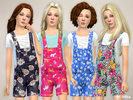 Sims 4 — Printed Shorts Overall  [NEEDS CITY LIVING] by lillka — Printed Shorts Overall New items / 4 styles YOU NEED