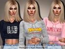 Sims 4 — Printed Crop Hoodie 02 by Black_Lily — YA/A/Teen 3 Styles New item MESH INCLUDED