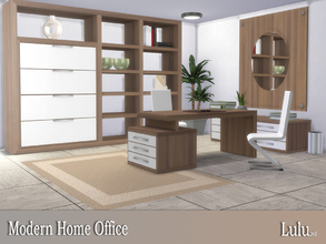 Sims 4 — Modern Home Office  by Lulu265 — A modern Office Set to add a bit of glamour to that empty space in your home. 3