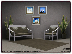Sims 3 — Dess_Animals SET. Volume two* by Xodess — This set consists of three single file paintings of White Doves. It is