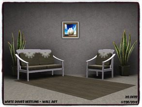 Sims 3 — Dess_White Doves Nestling. ART* by Xodess — This is a single file painting of White Doves. It is part of the