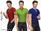 Sims 4 — Stripped Polo Shirt by DarkNighTt — Stripped Polo Shirt Have 12 colors. New Mesh. Handpainted/Game (Mixed)