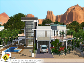 Sims 3 — Jamesia Americana by Onyxium — On the first floor: Living Room | Dining Room | Kitchen | Bathroom | Garage On