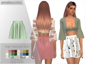 Sims 4 — Annabluu's High Waisted Skirt by annabluu — Base Game Compatible For females, Teen to Elder HQ Compatible