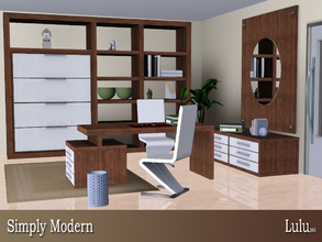 Sims 3 — Simply Modern Home Office  by Lulu265 —  A modern Office Set to add a bit of glamour to that empty space in your