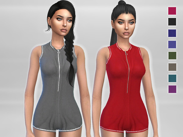 Sims 4 — Athletic Romper by Puresim — An athletic romper for your sims. - 10 colors - teen to elder - everyday, athletic