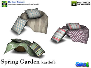 Sims 4 — kardofe_Spring Garden_Basket with blanket by kardofe — Basket with a thrown blanket and two cushions, in three