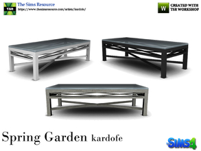 Sims 4 — kardofe_Spring Garden_CoffeeTable by kardofe — Coffee table, wrought iron with glass top, in three color options