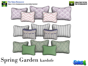 Sims 4 — kardofe_Spring Garden_Cushions by kardofe — Set of five cushions, to be placed on the sofa, without the need of
