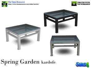 Sims 4 — kardofe_Spring Garden_EndTable by kardofe — Auxiliary, forged coffee table with glass lid, in three color