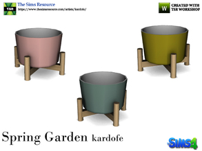 Sims 4 — kardofe_Spring Garden_Planter by kardofe — Decorative flowerpot, you can put inside plants of the game, three