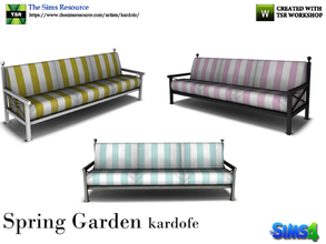 Sims 4 — kardofe_Spring Garden_Sofa by kardofe — Forging sofa with large and cushioned cushions, in three color options 