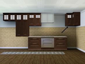 Sims 3 — MZ_Ranch Corner Cabinet by missyzim — A corner cabinet to match my shallower version of the Pets Modern Cowboy