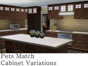 Sims 3 — MZ_Pets Match Cabinet Variations by missyzim — A set of shallow cabinets and a range hood to match the Pets