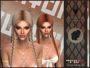 Sims 4 — Nightcrawler-Wednesday by Nightcrawler_Sims — NEW HAIR MESH T/E Smooth bone assignment All lods Ambient