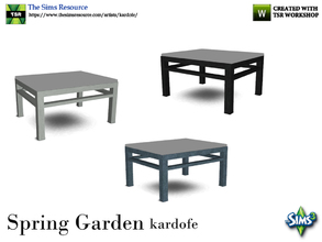 Sims 3 — kardofe_Spring Garden_EndTable by kardofe — Auxiliary, forged coffee table with glass lid, in three color