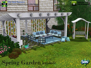 Sims 3 — kardofe_Spring Garden by kardofe — Set for the garden, consisting of a large wooden pergola, a rocker, set of