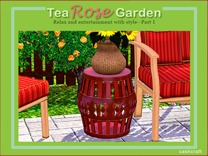 Sims 3 — Tea Rose Garden Stool Endtable by Cashcraft — It's a garden stool used as an endtable--in several designer