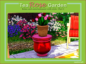 Sims 3 — Tea Rose Garden Endtable by Cashcraft — A stylist ceramic endtable for your patio or deck. Created by Cashcraft