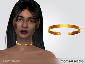 Sims 4 — Hermes Choker by pixelette — - New mesh - All LODs - HQ compatible - Specular map - 9 swatches - Custom