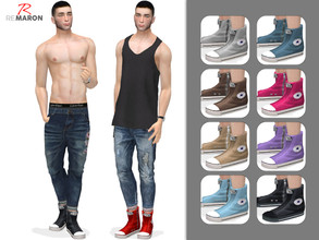 Sims 4 — Converse shoes for men by remaron — -10 Swatches -Custom CAS thumbnail -Teen to elder age category -Only The