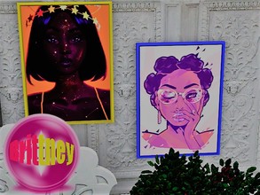 Sims 3 — Ebony ladies painting 2 by brittneysaunders — This show stopping wall decoration will light up any sims gallery.