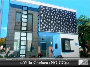 Sims 4 — Villa Chelsea *No CC* by ADLW — A small modern villa of 20*15 with 3 rooms, 1 living room, 1 equipped kitchen,