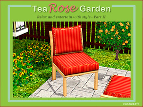 Sims 3 — Tea Rose Garden Dinning Chair by Cashcraft — It's a sturdy patio dining chair with cushioned back and seat.