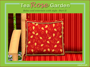 Sims 3 — Tea Rose Garden Deco Pillow by Cashcraft — A decorative pillow covered in weatherproof fabric for outdoor use.